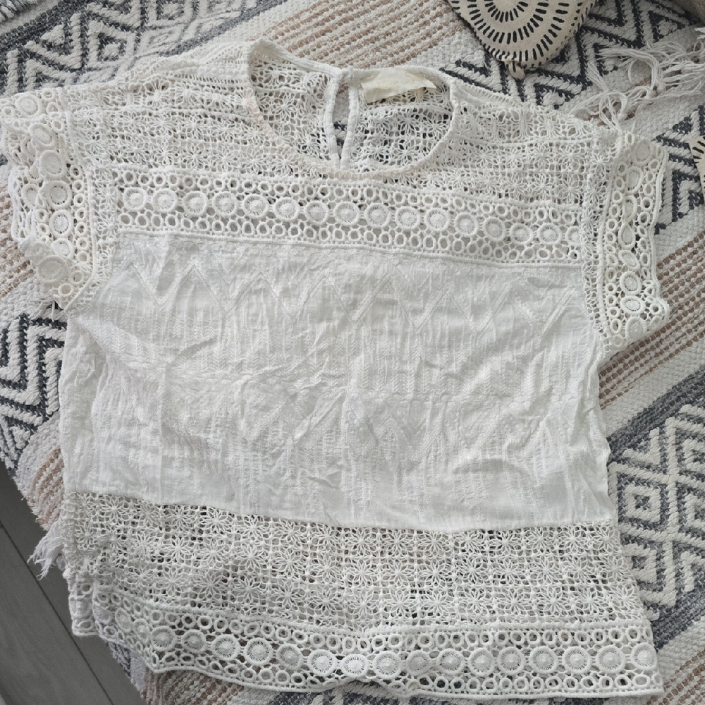 Love Sam White Lace Blouse